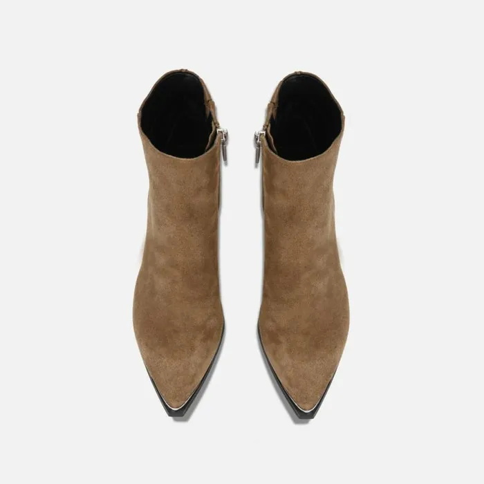 Kenneth Cole Roanne Suede Ankle Bootie Taupe Women Boots Booties Kenneth Cole Roanne Suede Ankle Bootie Taupe Women Boots Booties