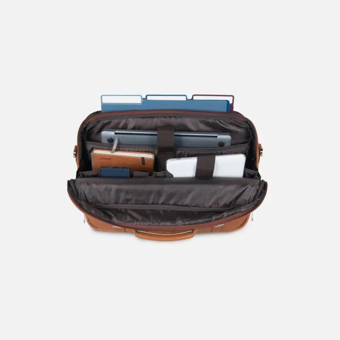 Kenneth Cole Show Business Leather Computer Portfolio Cognac Men Bags