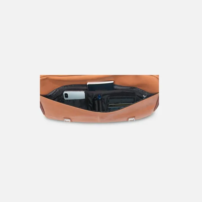 Kenneth Cole Show Business Leather Computer Portfolio Cognac Men Bags