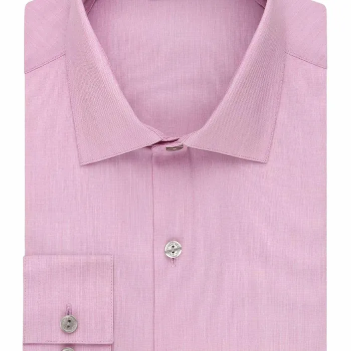 Kenneth Cole Slim Fit Solid Dress Shirt Pink Men Dress Shirts