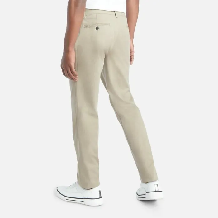 Kenneth Cole Stretch Chino Slim Fit Flex Waistband Flat Front Casual Pant Med Khaki Men Bottoms