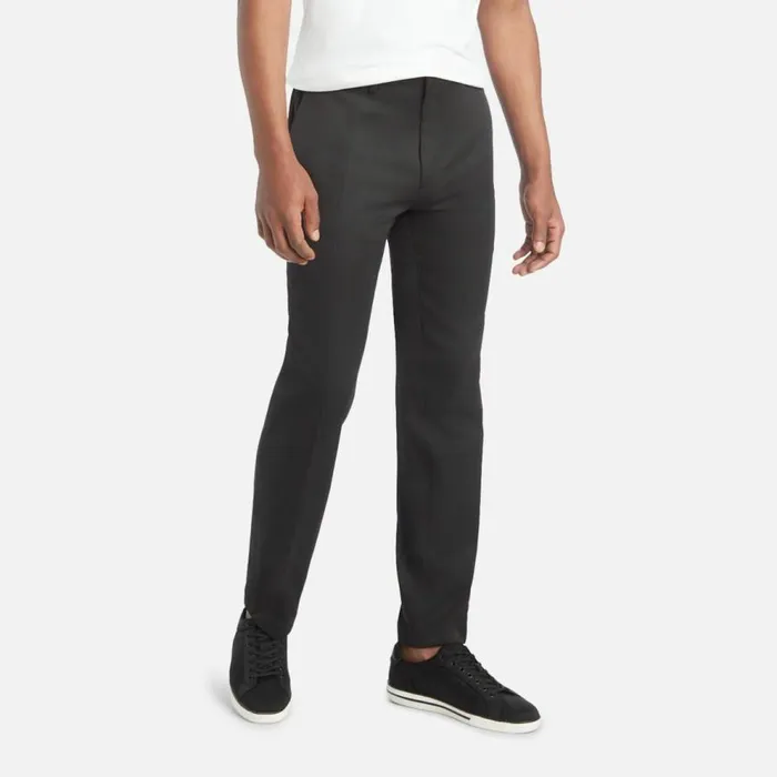 Kenneth Cole Stretch Urban Heather Slim Fit Flex Waistband Flat Front Dress Pant Black Men Bottoms