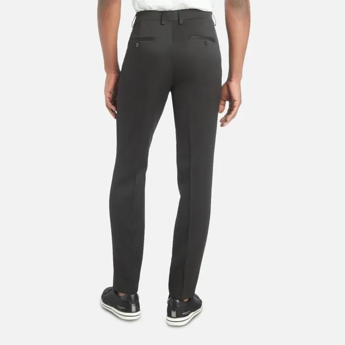 Kenneth Cole Stretch Urban Heather Slim Fit Flex Waistband Flat Front Dress Pant Black Men Bottoms
