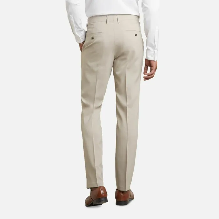 Kenneth Cole Stria Slim Fit Flex Waistband Flat Front Dress Pant Tan Men Bottoms