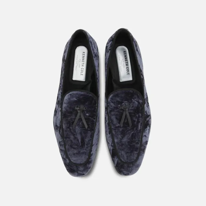 Kenneth Cole Sullivan Velvet Belgian Loafer Dark Navy Men Loafers
