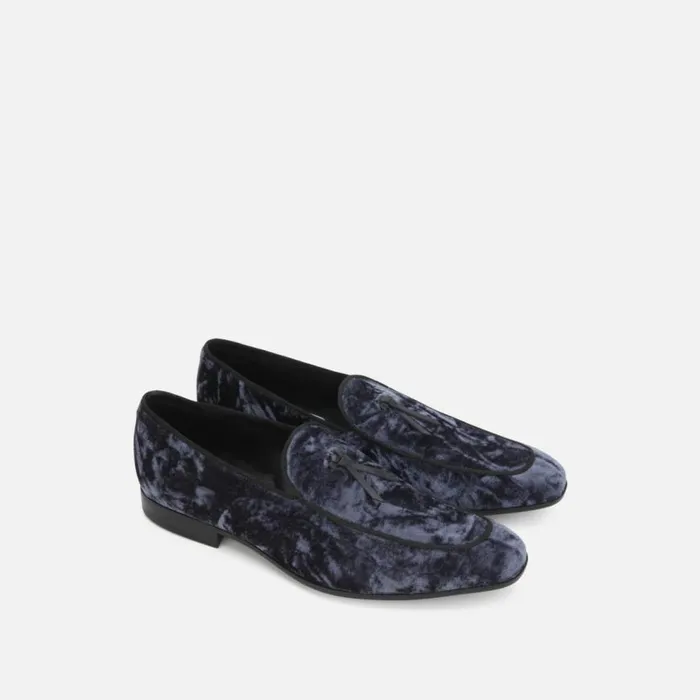 Kenneth Cole Sullivan Velvet Belgian Loafer Dark Navy Men Loafers
