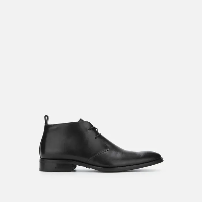 Kenneth Cole Tully Leather Chukka Boot Black Men Boots