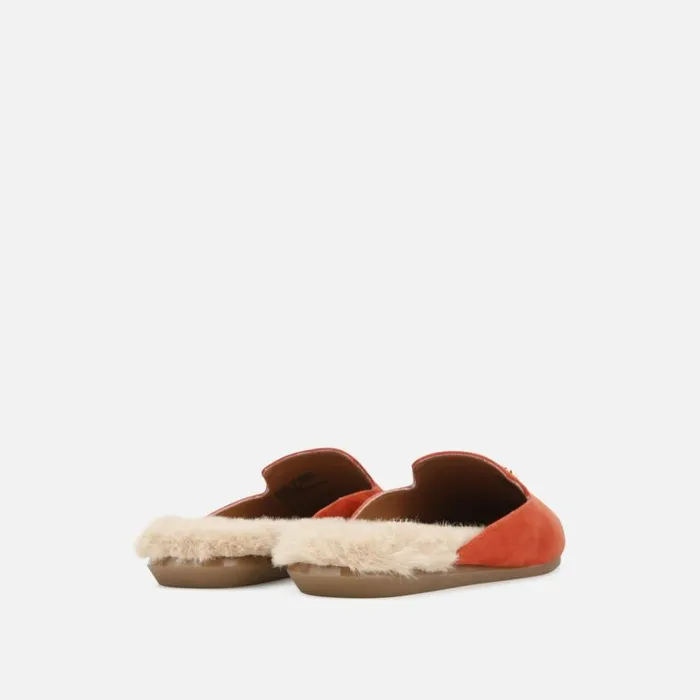 Kenneth Cole Viv FurLined Slide Slipper Paprika Women Flats
