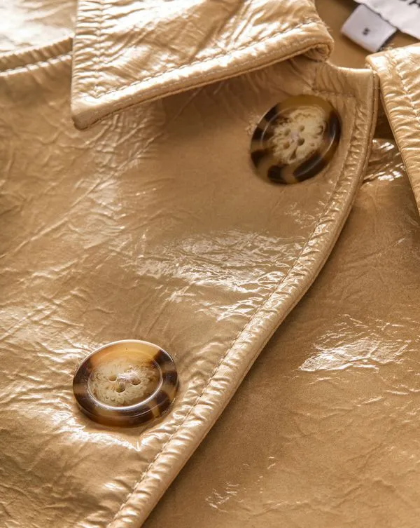 Kian Coated Leather Jacket Khaki Women Veronica Beard Jackets and Outerwear Kian Coated Leather Jacket Khaki Women Veronica Beard Jackets and Outerwear