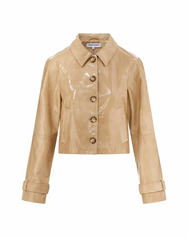 Kian Coated Leather Jacket Khaki Women Veronica Beard Jackets and Outerwear Kian Coated Leather Jacket Khaki Women Veronica Beard Jackets and Outerwear