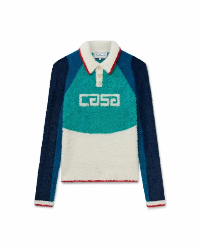 Knitwear Men Casablanca Paris Casa Sport Fluffy Polo Shirt