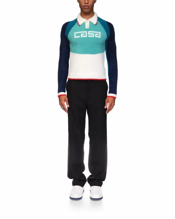 Knitwear Men Casablanca Paris Casa Sport Fluffy Polo Shirt Knitwear Men Casablanca Paris Casa Sport Fluffy Polo Shirt