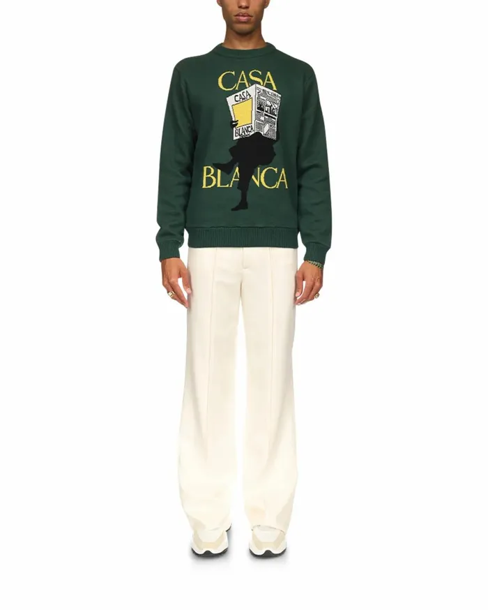 Knitwear Men Casablanca Paris Casa Times Intarsia Jumper Knitwear Men Casablanca Paris Casa Times Intarsia Jumper