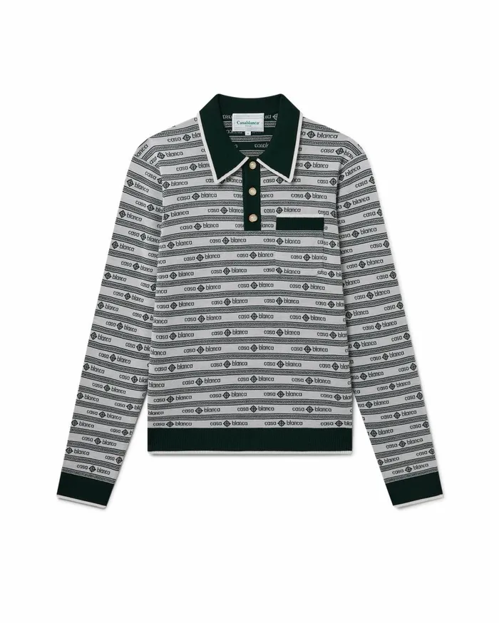 Knitwear Men Casablanca Paris Evergreen Logo Polo Shirt