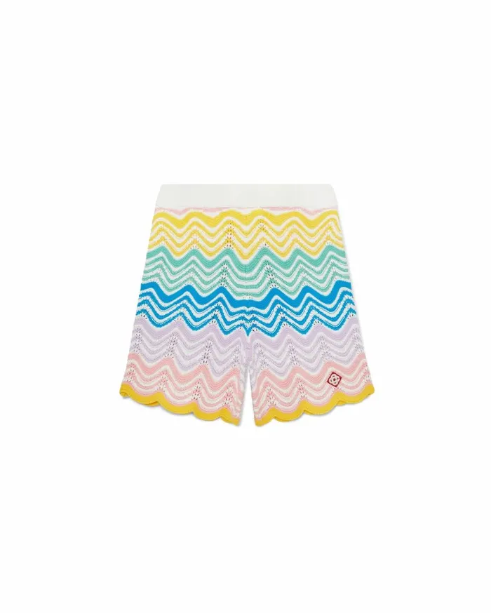 Knitwear Men Casablanca Paris Gradient Wave Knit Shorts