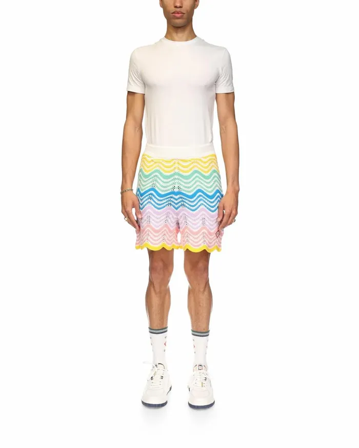 Knitwear Men Casablanca Paris Gradient Wave Knit Shorts