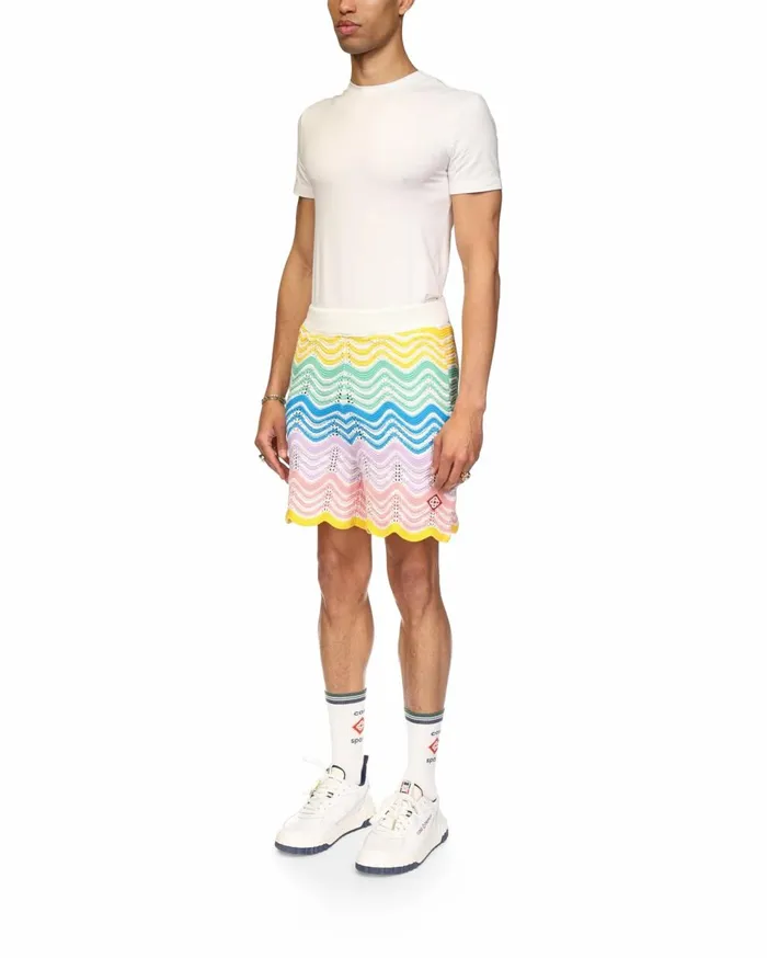 Knitwear Men Casablanca Paris Gradient Wave Knit Shorts