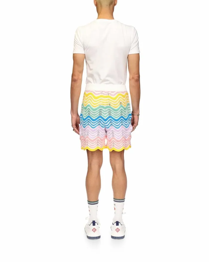 Knitwear Men Casablanca Paris Gradient Wave Knit Shorts