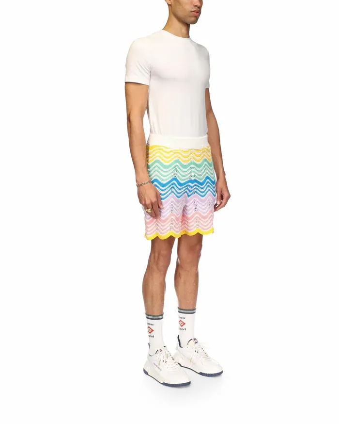 Knitwear Men Casablanca Paris Gradient Wave Knit Shorts