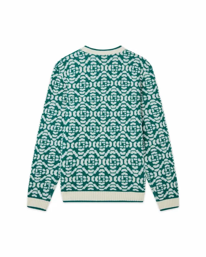 Knitwear Men Casablanca Paris Green Monogram Jumper Knitwear Men Casablanca Paris Green Monogram Jumper