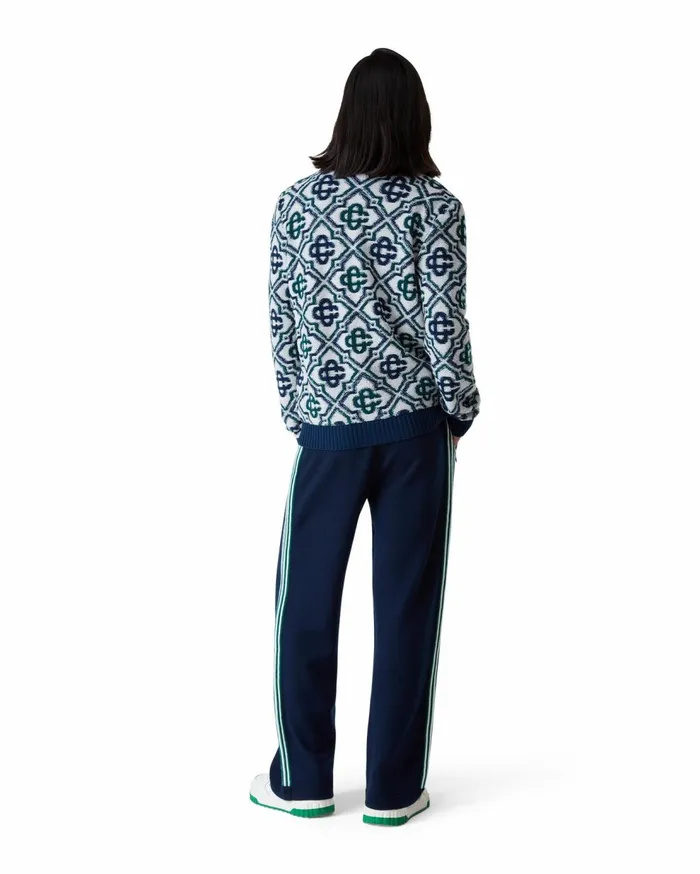 Knitwear Men Casablanca Paris Monogram Knit Zip Jumper