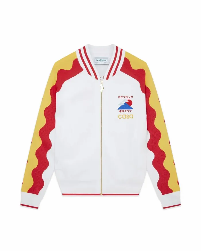 Knitwear Men Casablanca Paris Red Wave Knit Tracksuit Top