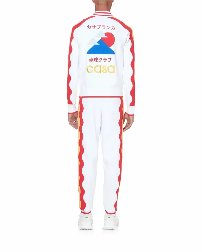 Knitwear Men Casablanca Paris Red Wave Knit Tracksuit Top
