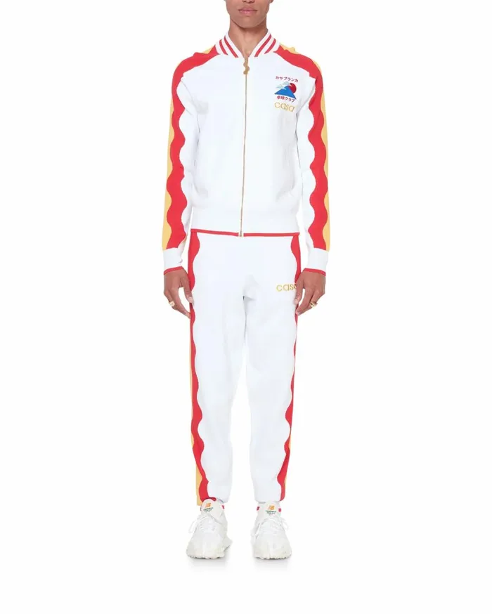 Knitwear Men Casablanca Paris Red Wave Knit Tracksuit Top