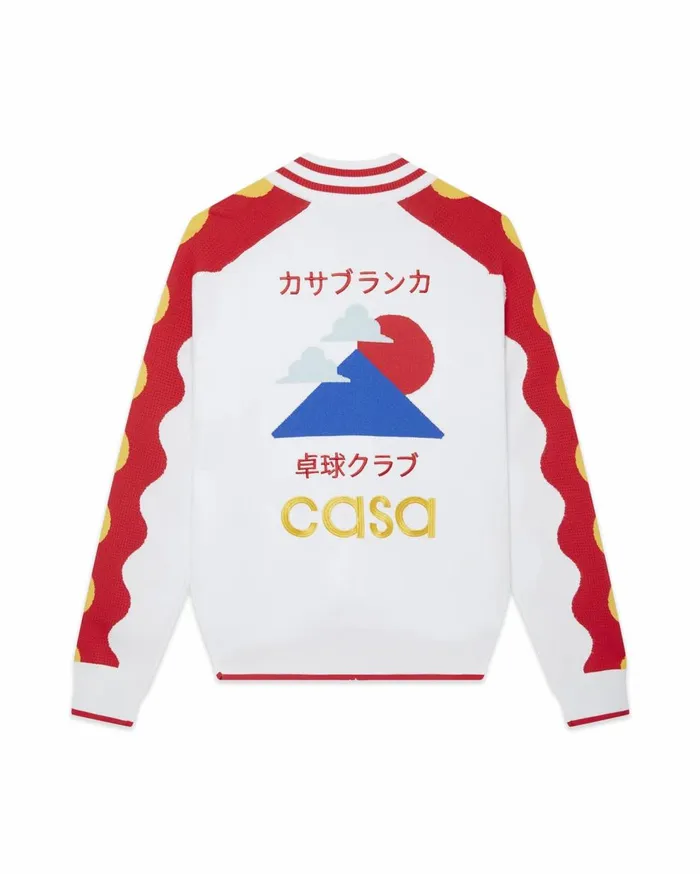 Knitwear Men Casablanca Paris Red Wave Knit Tracksuit Top