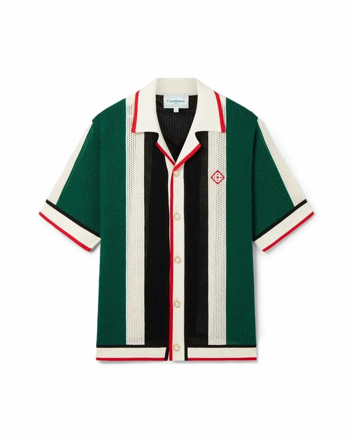 Knitwear Men Casablanca Paris Striped Mesh Shirt