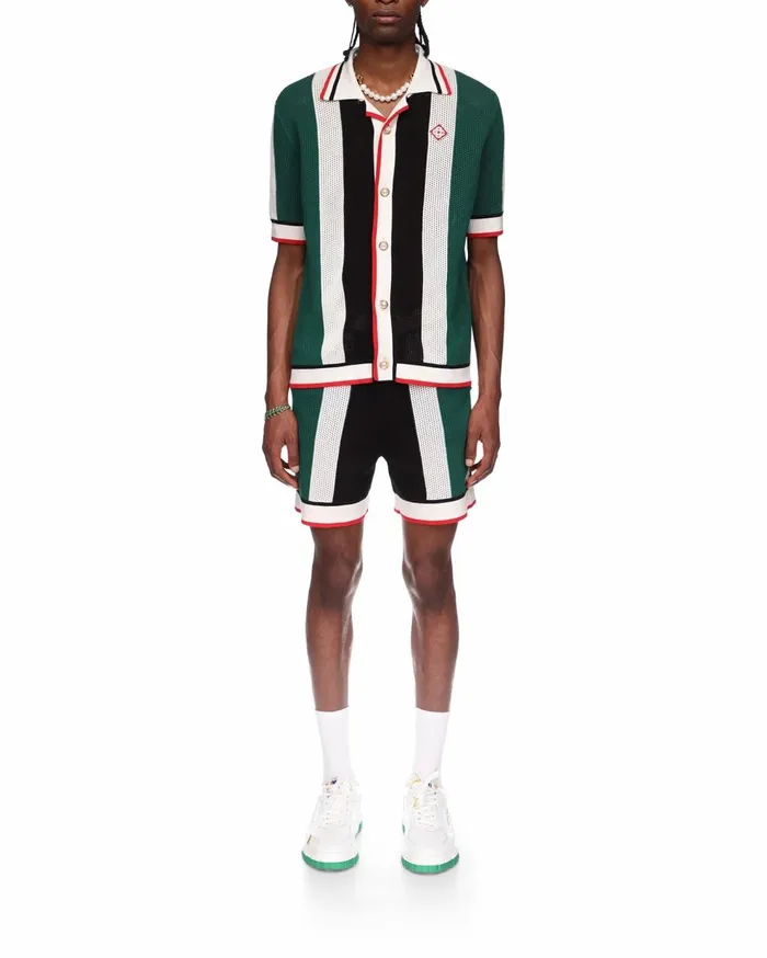 Knitwear Men Casablanca Paris Striped Mesh Shirt Knitwear Men Casablanca Paris Striped Mesh Shirt