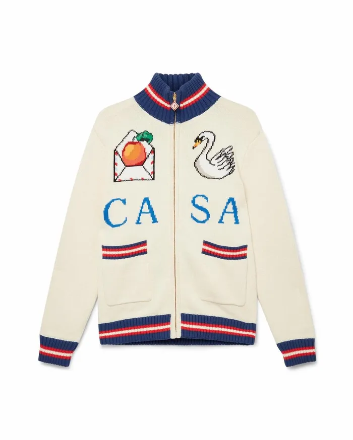Knitwear Women Casablanca Paris Casa Swan Zip Up Jacket