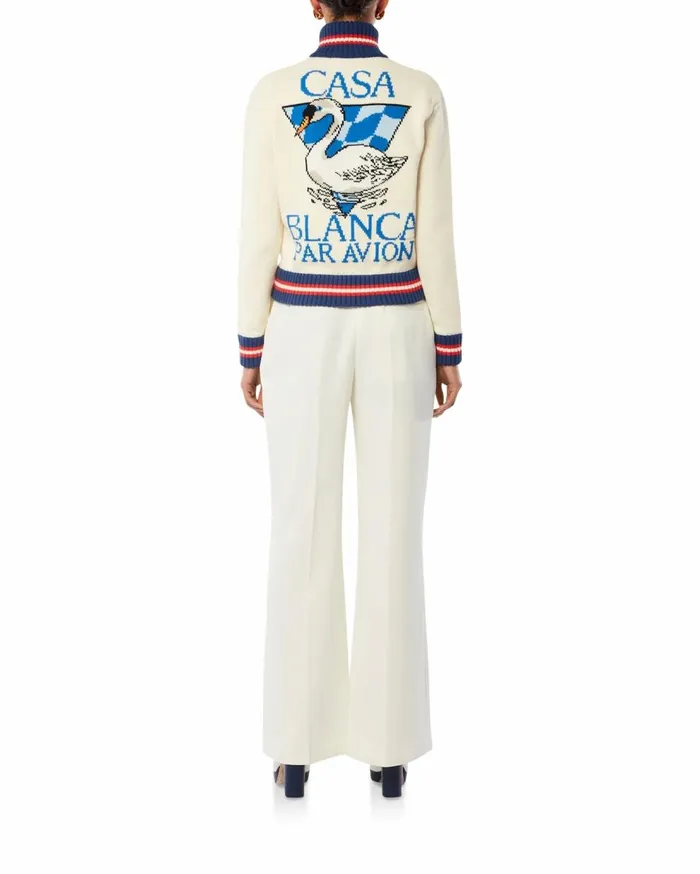 Knitwear Women Casablanca Paris Casa Swan Zip Up Jacket