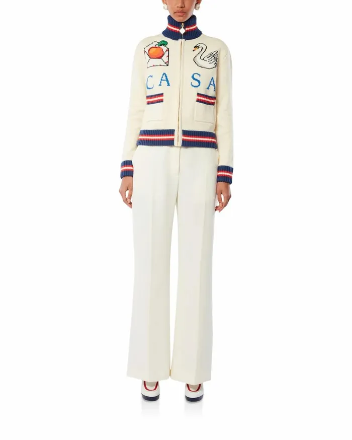 Knitwear Women Casablanca Paris Casa Swan Zip Up Jacket