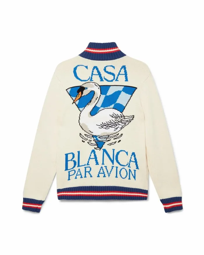 Knitwear Women Casablanca Paris Casa Swan Zip Up Jacket