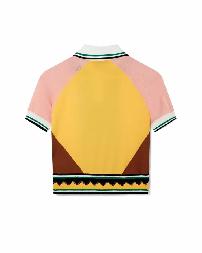 Knitwear Women Casablanca Paris Graphic Panelled Polo Knitwear Women Casablanca Paris Graphic Panelled Polo
