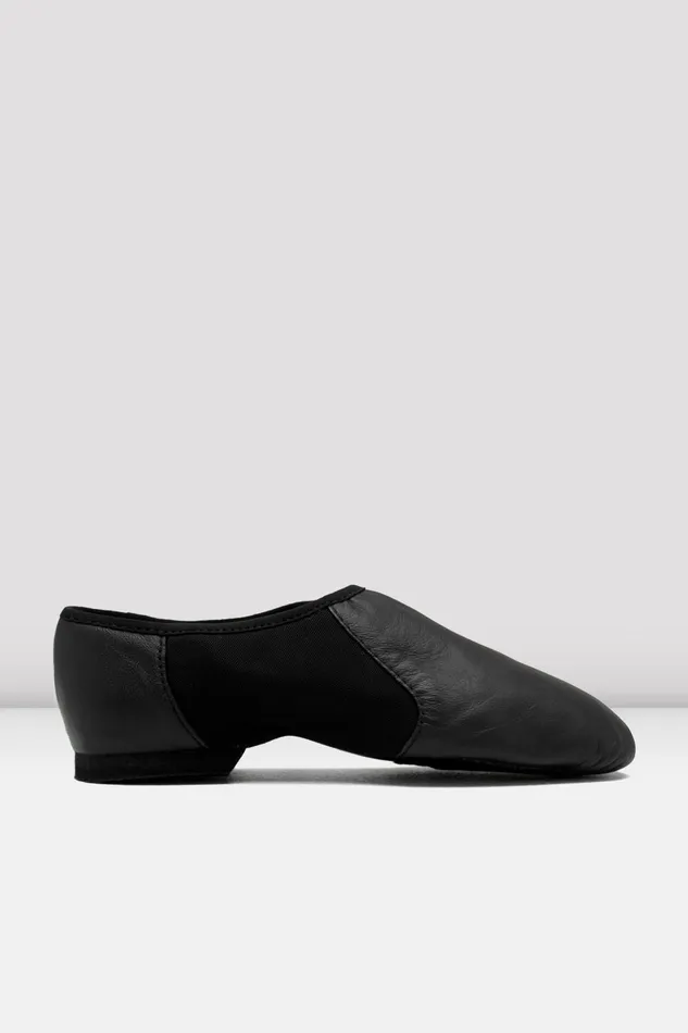 Ladies NeoFlex Slip On Leather Jazz Shoes Black Leather Jazz Bloch Adult