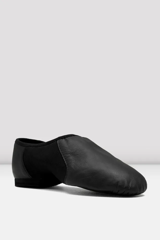 Ladies NeoFlex Slip On Leather Jazz Shoes Black Leather Jazz Bloch Adult