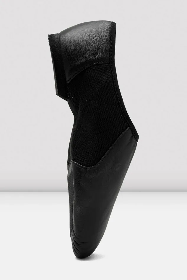 Ladies NeoFlex Slip On Leather Jazz Shoes Black Leather Jazz Bloch Adult