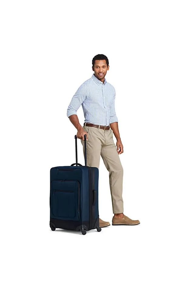 Lands039 End Accessories Men Travel Checked Rolling Luggage Bag Radiant Navy Lands039 End Accessories Men Travel Checked Rolling Luggage Bag Radiant Navy