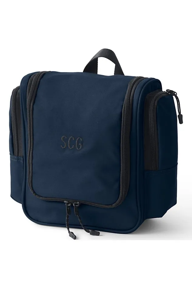 Lands039 End Accessories Men Travel Large Hanging Toiletry Organizer Bag Radiant Navy