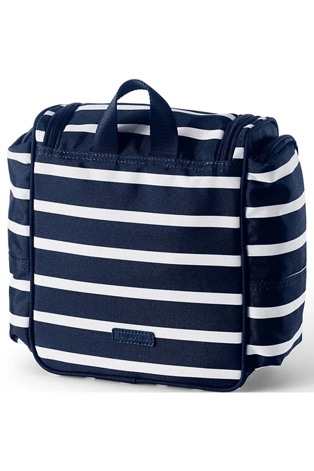 Lands039 End Accessories Men Travel Printed Large Hanging Toiletry Organizer Bag Deep Sea Wide Stripe Lands039 End Accessories Men Travel Printed Large Hanging Toiletry Organizer Bag Deep Sea Wide Stripe