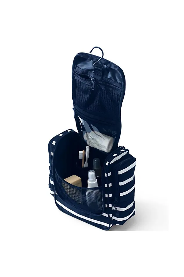 Lands039 End Accessories Men Travel Printed Large Hanging Toiletry Organizer Bag Deep Sea Wide Stripe Lands039 End Accessories Men Travel Printed Large Hanging Toiletry Organizer Bag Deep Sea Wide Stripe