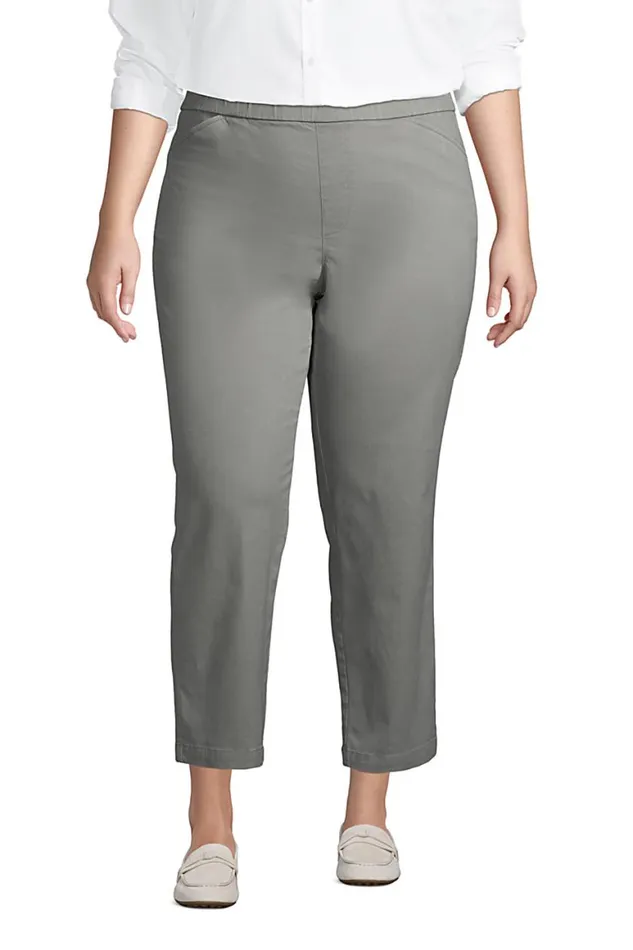 Lands039 End Capris and Crop Pants Women Plus Size Mid Rise Pull On Chino Crop Pants Washed Military Green Lands039 End Capris and Crop Pants Women Plus Size Mid Rise Pull On Chino Crop Pants Washed Military Green