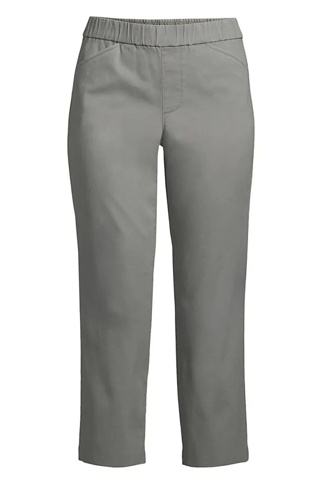Lands039 End Capris and Crop Pants Women Plus Size Mid Rise Pull On Chino Crop Pants Washed Military Green Lands039 End Capris and Crop Pants Women Plus Size Mid Rise Pull On Chino Crop Pants Washed Military Green