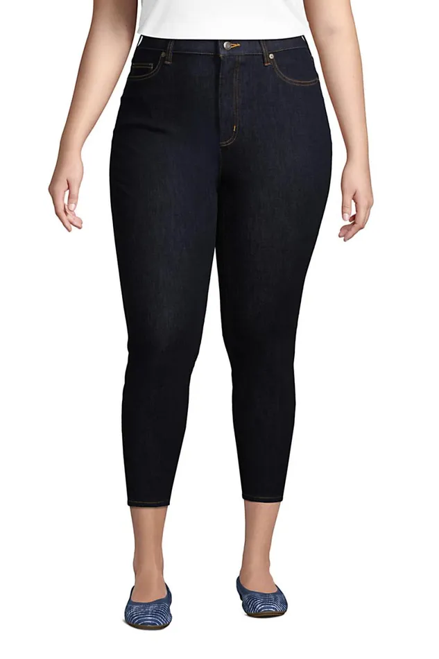 Lands039 End Capris and Crop Pants Women Plus Size Stretch High Rise Skinny Legging Crop Blue Jeans Deepest Indigo Lands039 End Capris and Crop Pants Women Plus Size Stretch High Rise Skinny Legging Crop Blue Jeans Deepest Indigo