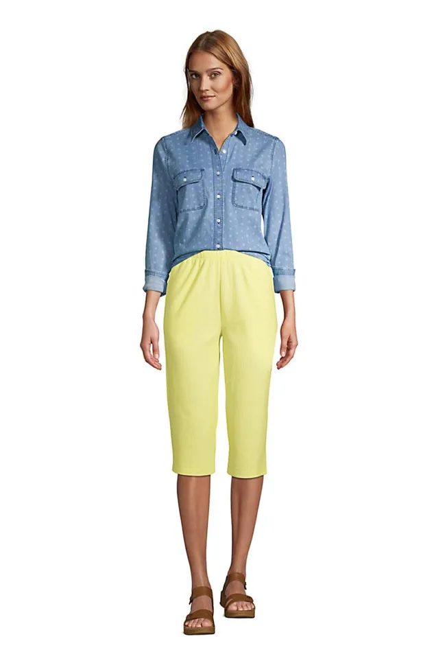 Lands039 End Capris and Crop Pants Women Sport Knit High Rise Capri Pants 8211 Print Deep Sea Navy Chevron Floral Lands039 End Capris and Crop Pants Women Sport Knit High Rise Capri Pants 8211 Print Deep Sea Navy Chevron Floral