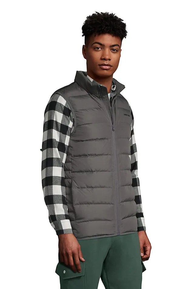 Lands039 End Coats and Jackets Men 600 Down Puffer Vest Charcoal