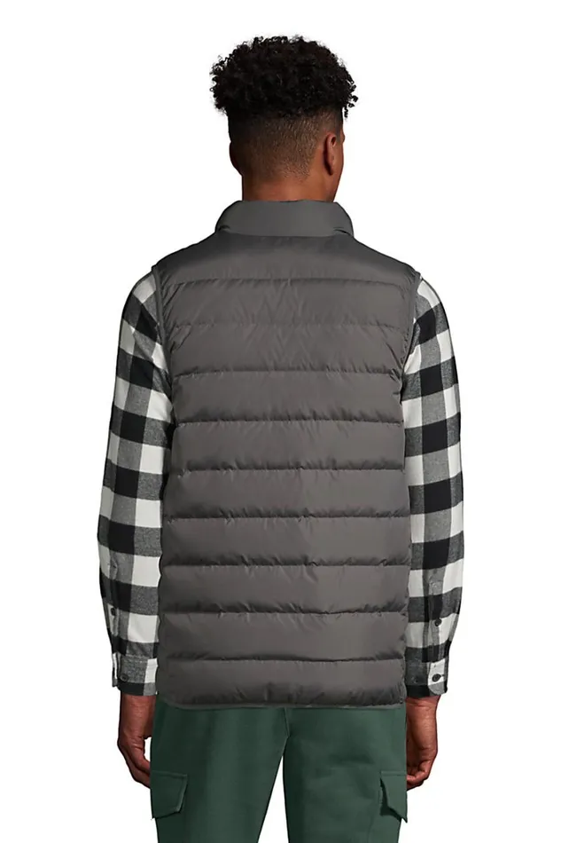 Lands039 End Coats and Jackets Men 600 Down Puffer Vest Charcoal