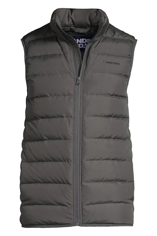 Lands039 End Coats and Jackets Men 600 Down Puffer Vest Charcoal